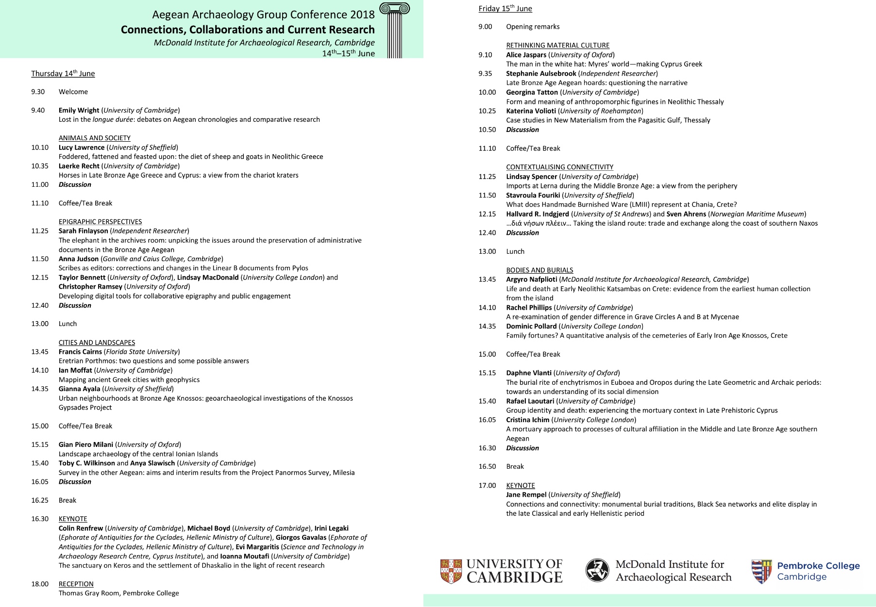 AAGC18 Programme