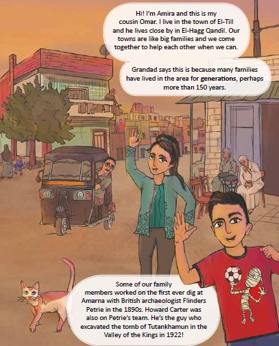 Learning about ancient Amarna: Modern Characters form the Children's Book 'Life under the Sun'