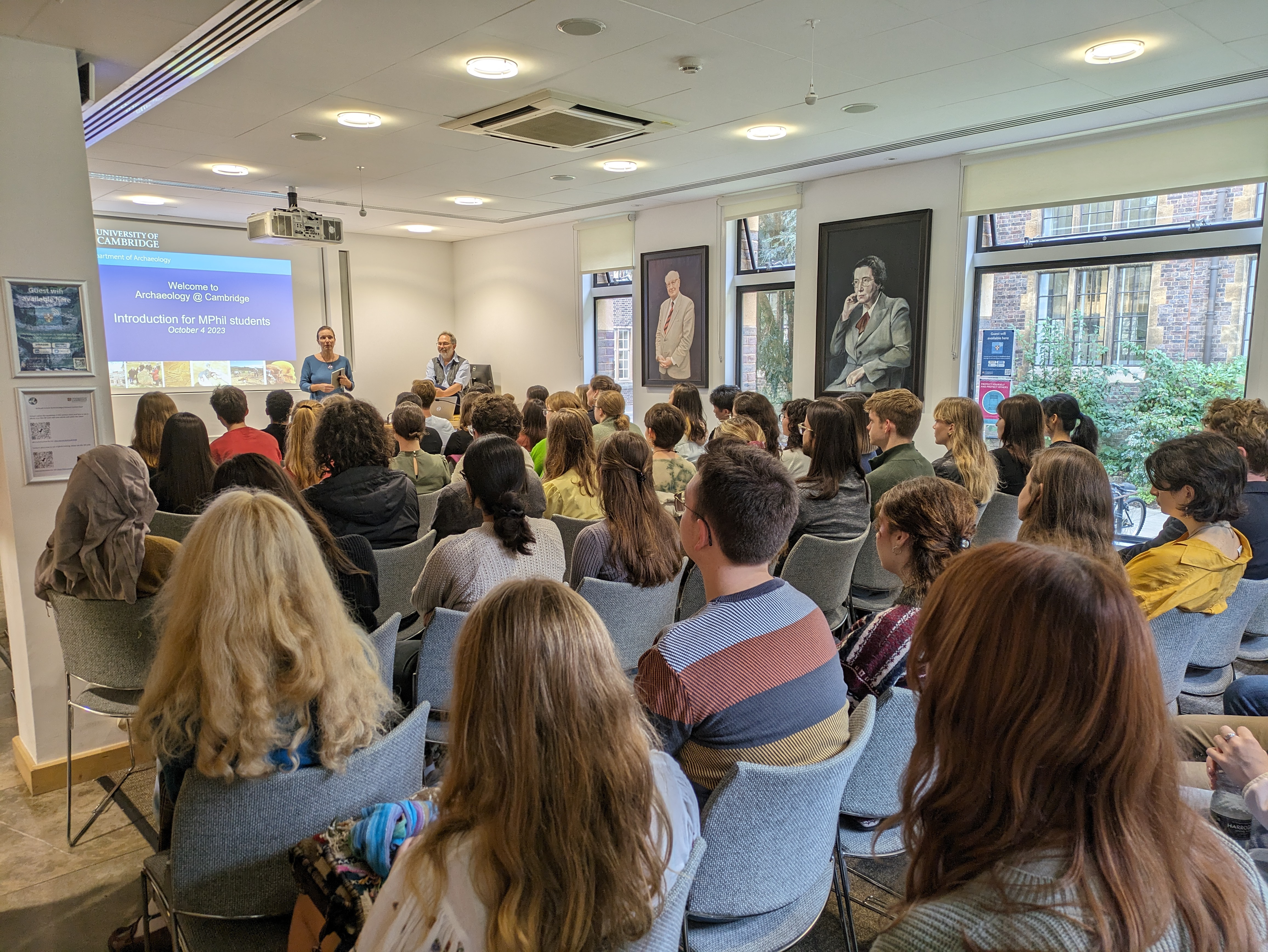 MPhil students being welcomed to the Department