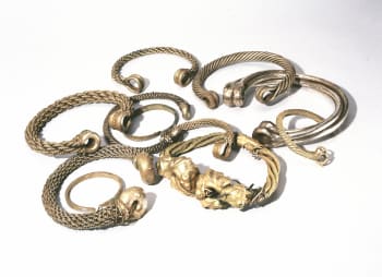 Some of the gold alloy torcs from Snettisham