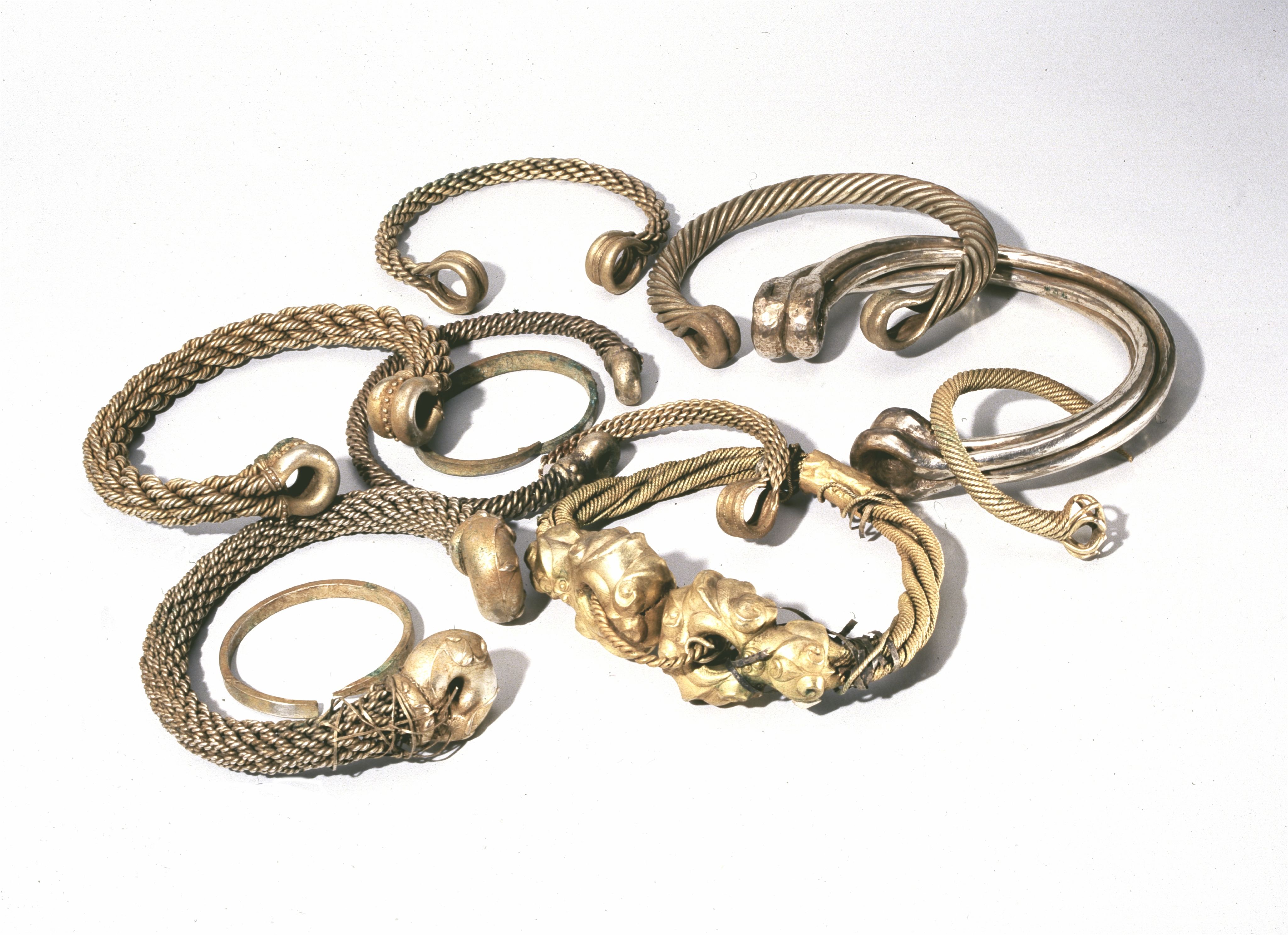 Some of the gold alloy torcs from Snettisham
