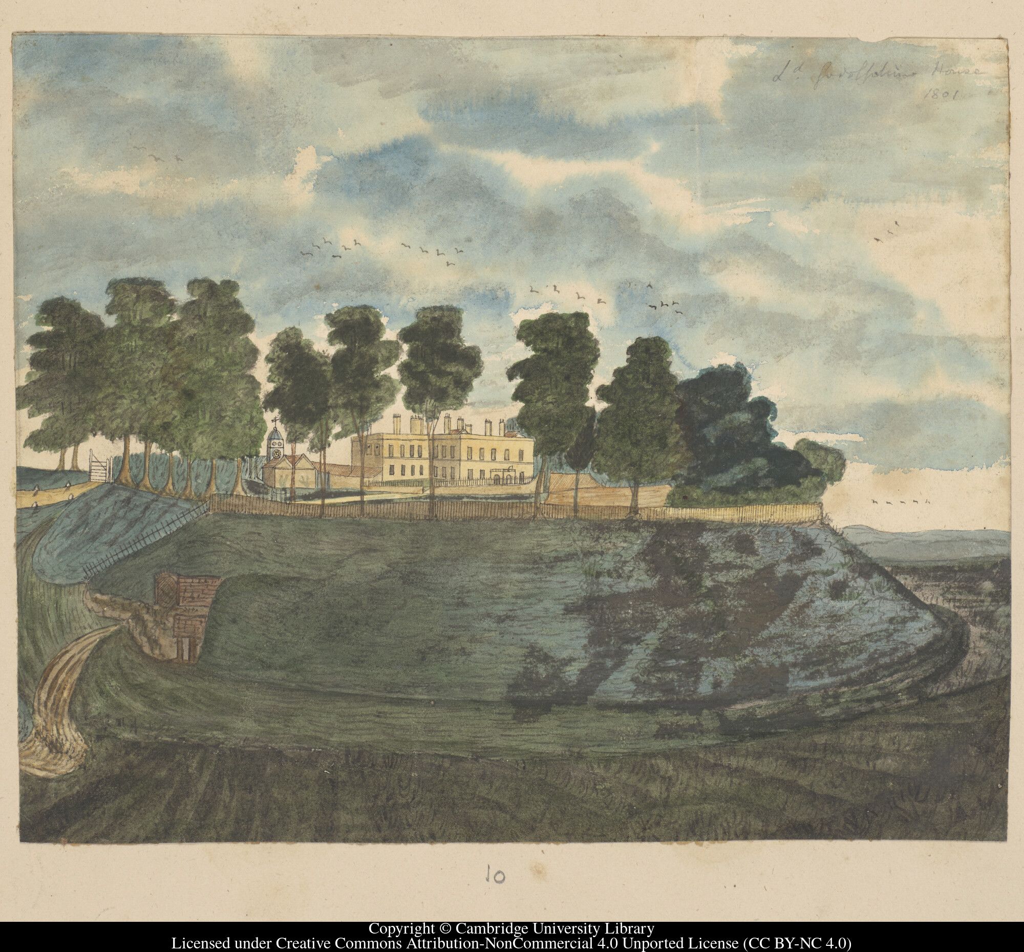 An 1801 painting of Wandelbury Hillfort by Richard Relhan