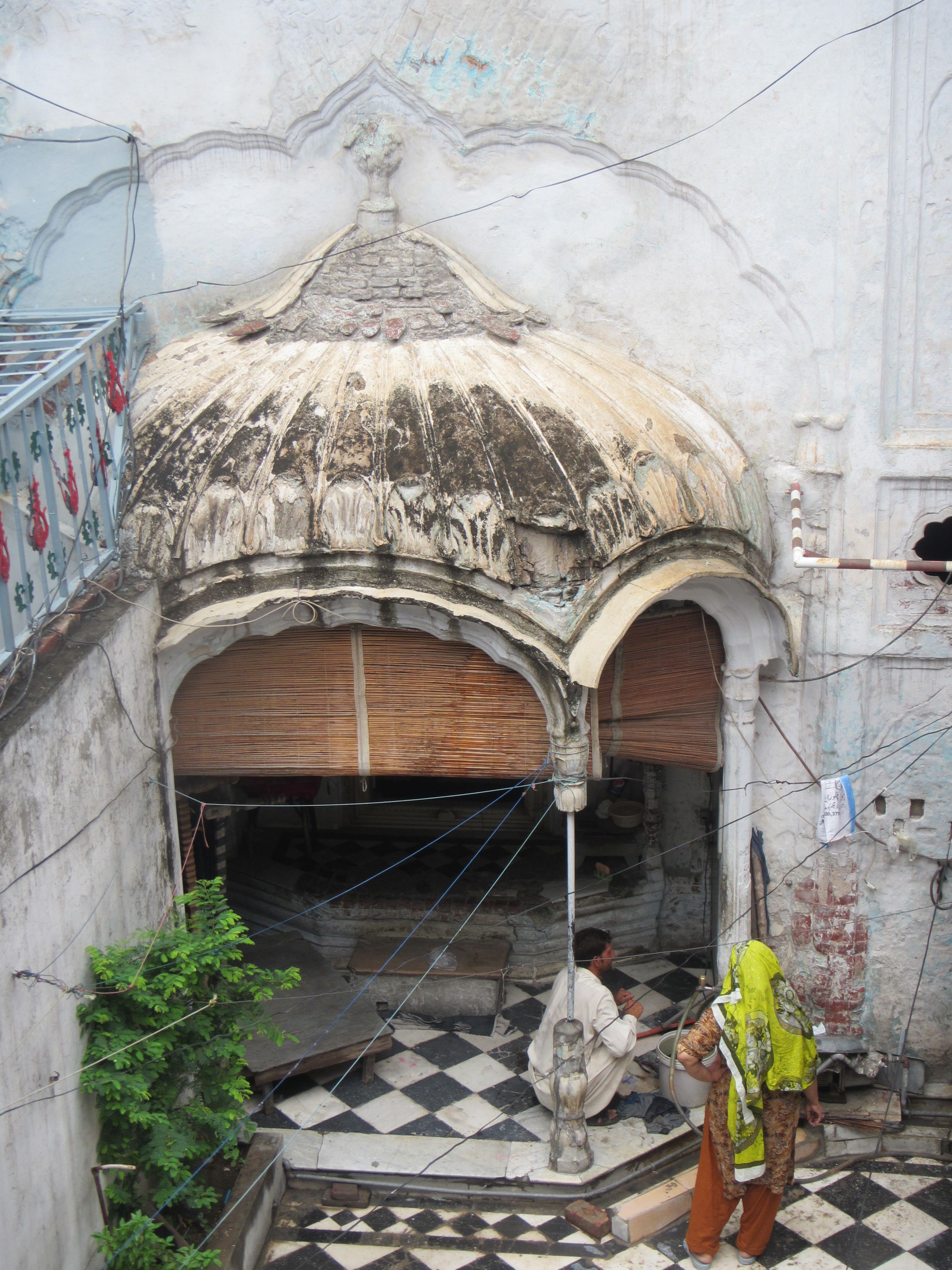 The ground floor of a former temple in Pakistan which has now been converted into a family home