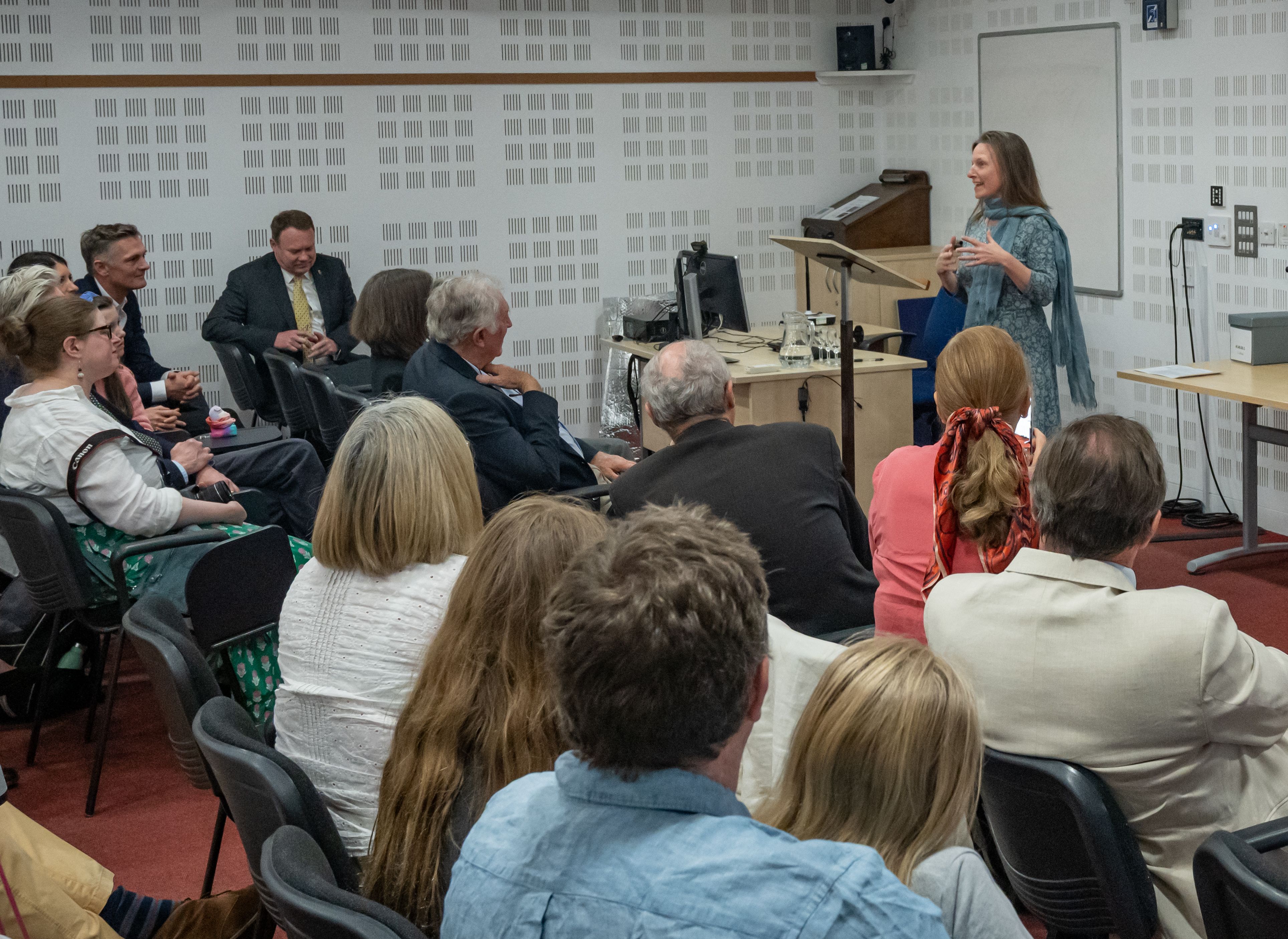 Dr Tamsin O'Connell speaking to attendees