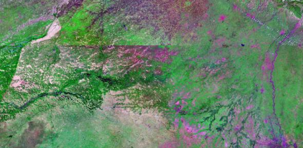 Composite satellite image showing the study region haryana-plain-carouse